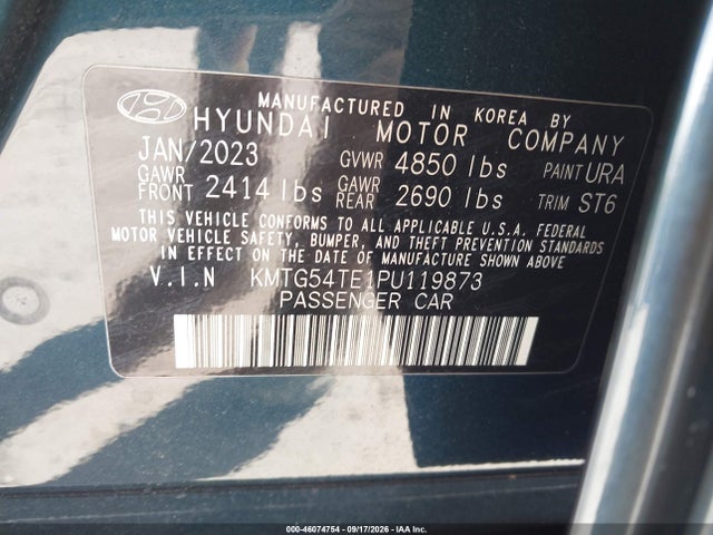 Aukcja sprzedaży 2023 Genesis G70 3.3t Rwd, vin: KMTG54TE1PU119873, numer aukcji: 46074754