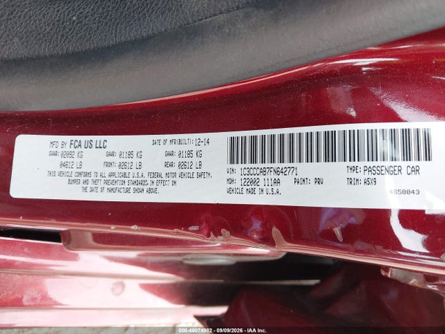 Продаж на аукціоні авто 2015 Chrysler 200 Limited, vin: 1C3CCCAB7FN642771, номер лоту: 46074982