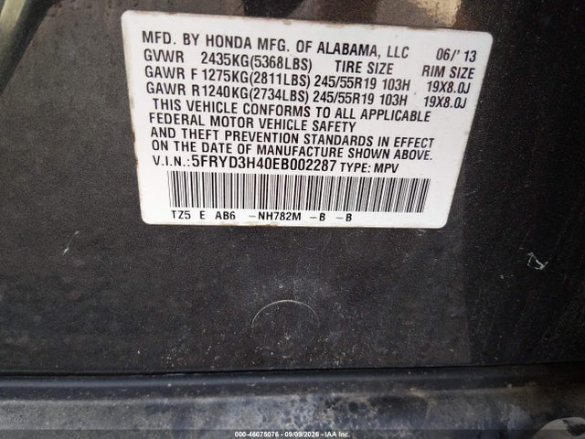 Aukcja sprzedaży 2014 Acura Mdx Technology Package, vin: 5FRYD3H40EB002287, numer aukcji: 46075076
