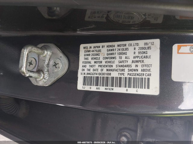 Продажа на аукционе авто 2013 Acura Tsx 2.4, vin: JH4CU2F41DC001698, номер лота: 46075078