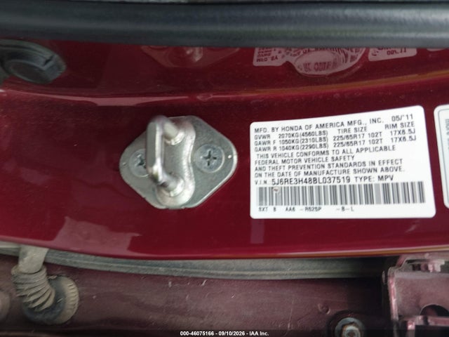 46075166 :رقم المزاد ، 5J6RE3H48BL037519 vin ، 2011 Honda Cr-v Se مزاد بيع