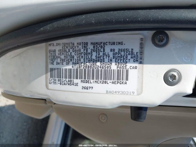 Auction sale of the 2002 Toyota Avalon Xls, vin: 4T1BF28B82U246505, lot number: 46075184