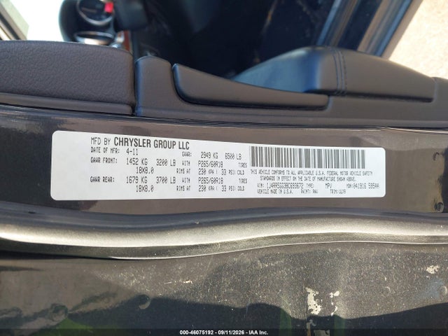 Aukcja sprzedaży 2011 Jeep Grand Cherokee Limited, vin: 1J4RR5GG3BC693672, numer aukcji: 46075192
