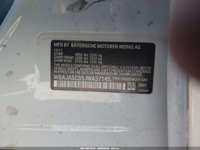 WBAJA5C55JWA37145 BMW 530I