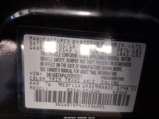 Nissan SENTRA SV 2018 3N1AB7AP4JY256221 Image 9
