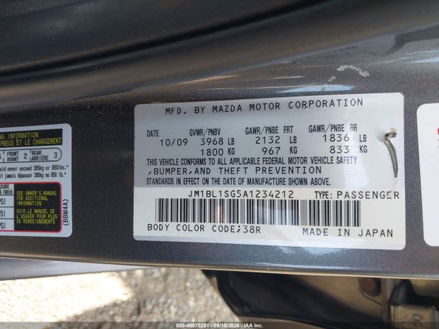 Aukcja sprzedaży 2010 Mazda Mazda3 I Touring, vin: JM1BL1SG5A1234212, numer aukcji: 46075251