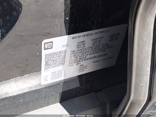 46075283 :رقم المزاد ، 1GNSCCKD5PR194281 vin ، 2023 Chevrolet Suburban 2wd Lt مزاد بيع