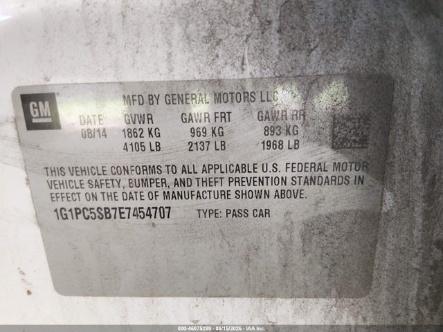 Chevrolet Cruze 1lt Auto 2014 1G1PC5SB7E7454707 Image 9