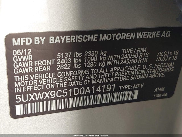 Aukcja sprzedaży 2013 Bmw X3 Xdrive28i, vin: 5UXWX9C51D0A14191, numer aukcji: 46075320