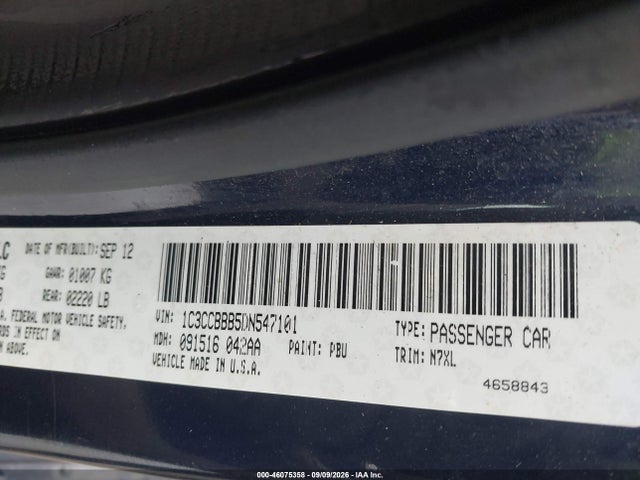 46075358 :رقم المزاد ، 1C3CCBBB5DN547101 vin ، 2013 Chrysler 200 Touring مزاد بيع