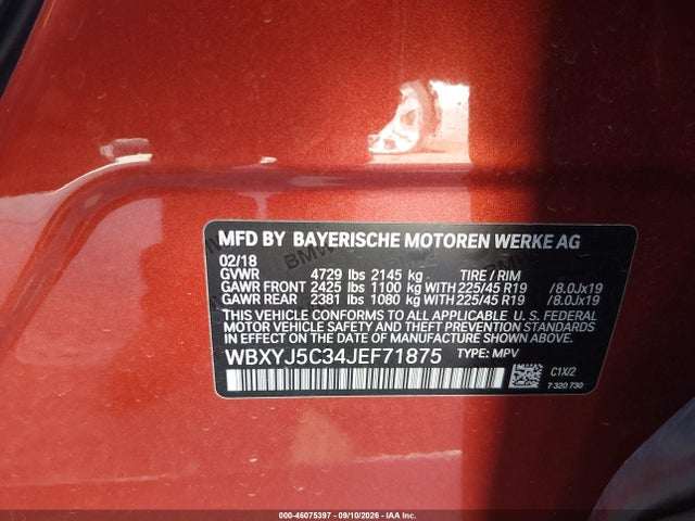 Aukcja sprzedaży 2018 Bmw X2 Xdrive28i, vin: WBXYJ5C34JEF71875, numer aukcji: 46075397