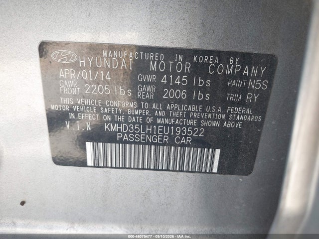 Aukcja sprzedaży 2014 Hyundai Elantra Gt, vin: KMHD35LH1EU193522, numer aukcji: 46075477