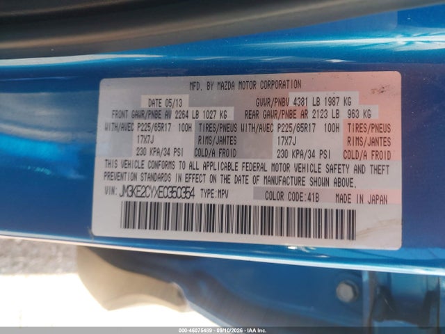 Продаж на аукціоні авто 2014 Mazda Cx-5 Touring, vin: JM3KE2CYXE0350354, номер лоту: 46075489