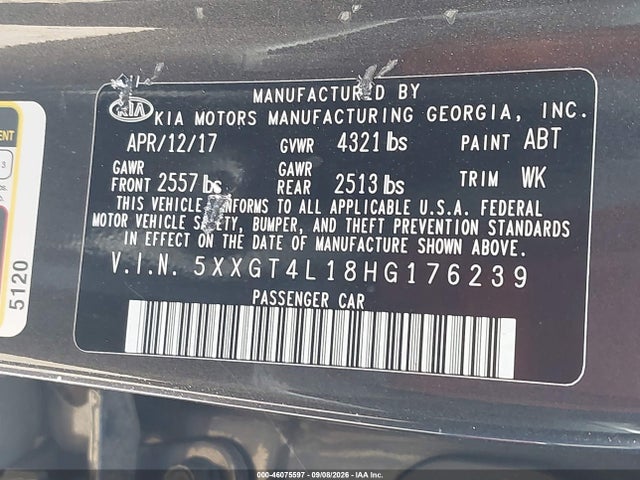 5XXGT4L18HG176239 KIA Optima Lx Turbo