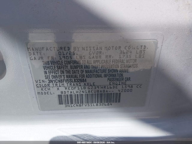 Nissan Versa 1.6 Sr 2025 3N1CN8FV5SL832684 Image 9