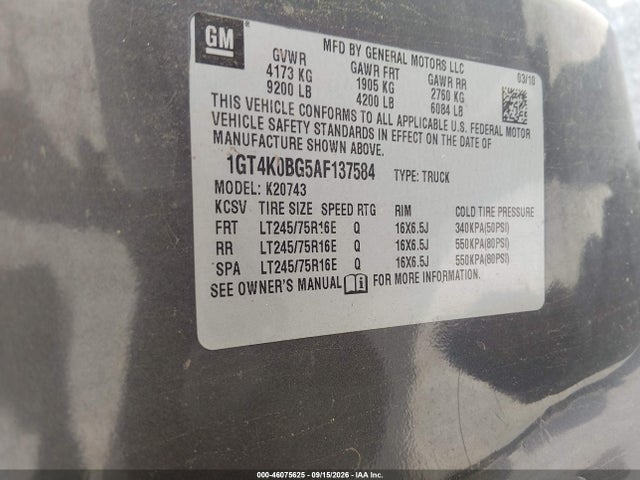 Aukcja sprzedaży 2010 Gmc Sierra 2500hd Sle, vin: 1GT4K0BG5AF137584, numer aukcji: 46075625