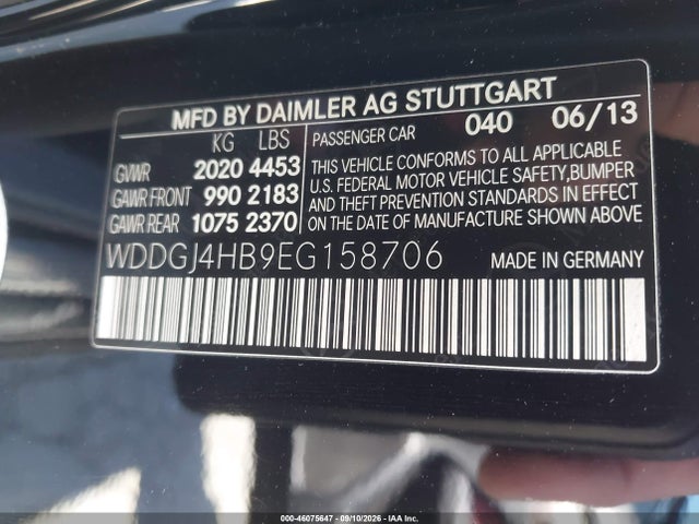 WDDGJ4HB9EG158706 Mercedes-Benz C 250
