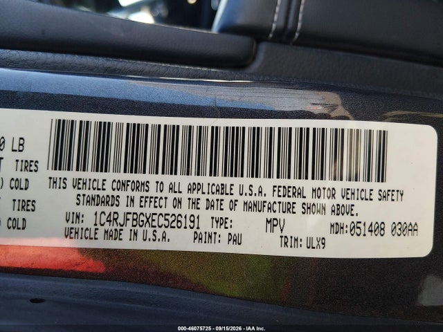 Aukcja sprzedaży 2014 Jeep Grand Cherokee Limited, vin: 1C4RJFBGXEC526191, numer aukcji: 46075725