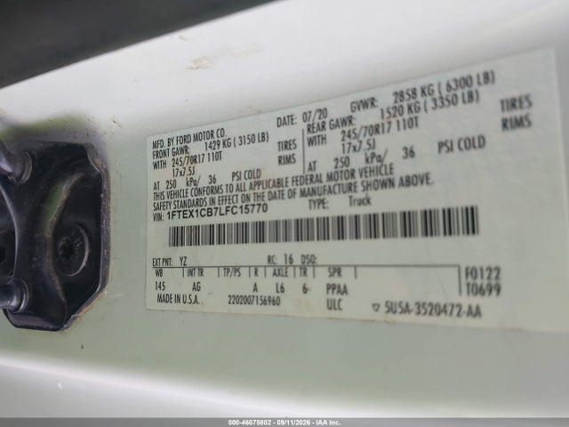 Ford F-150 Xl 2020 1FTEX1CB7LFC15770 Image 9