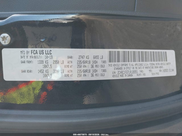 Продаж на аукціоні авто 2020 Chrysler Pacifica Touring, vin: 2C4RC1FG7LR128951, номер лоту: 46075970