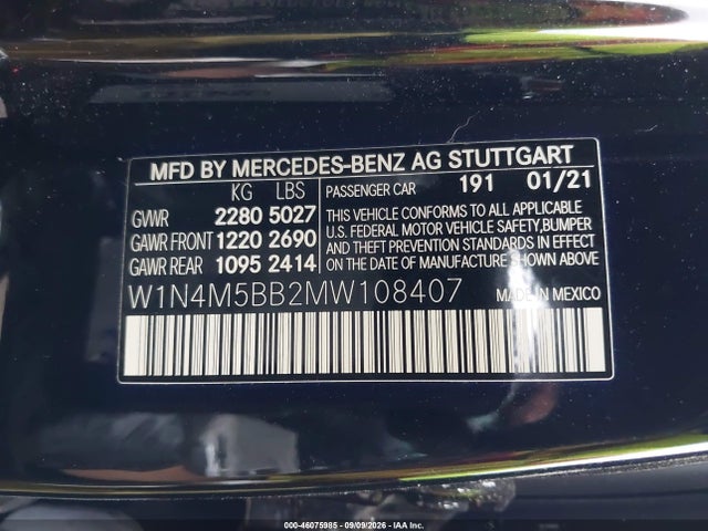 Продаж на аукціоні авто 2021 Mercedes-benz Amg Glb 35 4matic, vin: W1N4M5BB2MW108407, номер лоту: 46075985