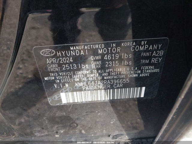 Продажа на аукционе авто 2024 Hyundai Sonata Sel, vin: KMHL64JA2RA396655, номер лота: 46076028