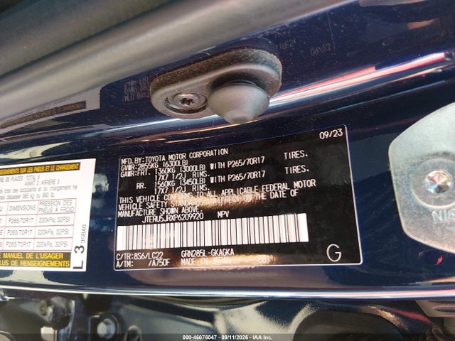 Продажа на аукционе авто 2023 Toyota 4runner Trd Off Road Premium, vin: JTERU5JRXP6209920, номер лота: 46076047