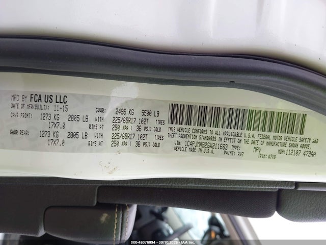 Продаж на аукціоні авто 2016 Jeep Cherokee Sport, vin: 1C4PJMAB2GW211663, номер лоту: 46076094