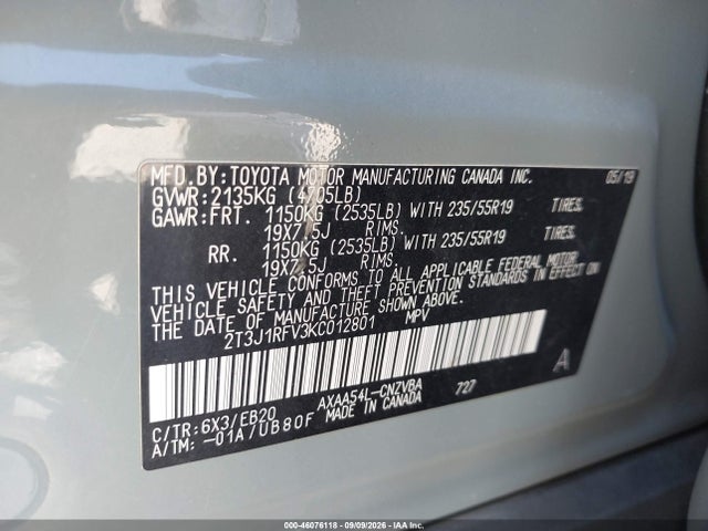 Toyota Rav4 Adventure 2019 2T3J1RFV3KC012801 Image 9