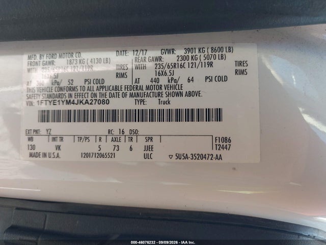 1FTYE1YM4JKA27080 Ford Transit-150