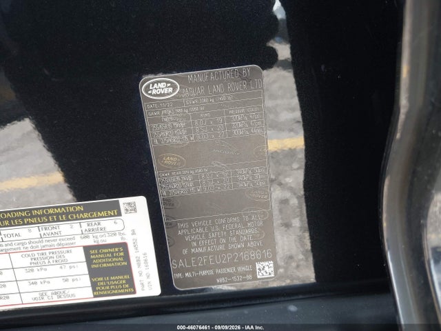 Продажа на аукционе авто 2023 Land Rover Defender 130 X-dynamic Se, vin: SALE2FEU2P2168616, номер лота: 46076461