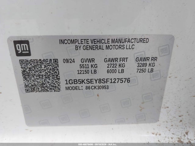 Aukcja sprzedaży 2025 Chevrolet Silverado 3500hd 4wd  Long Bed Work Truck, vin: 1GB5KSEY8SF127576, numer aukcji: 46076496