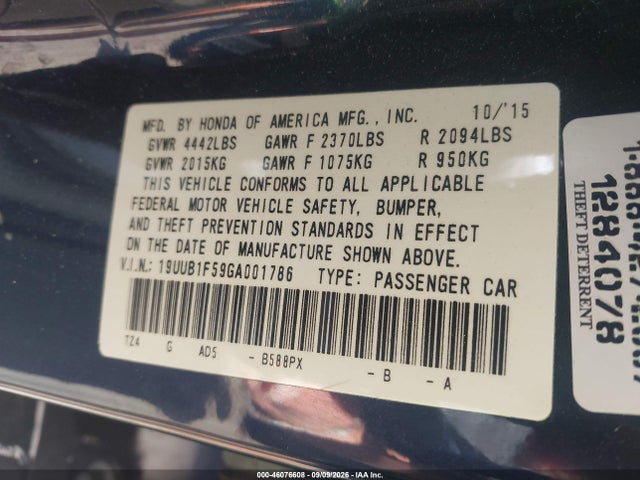 Продаж на аукціоні авто 2016 Acura Tlx Tech, vin: 19UUB1F59GA001786, номер лоту: 46076608