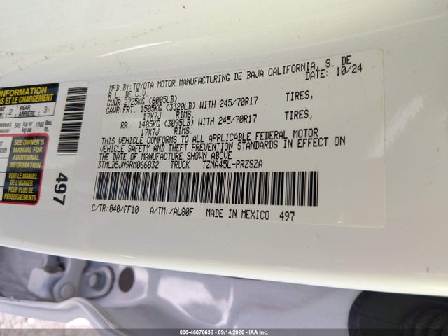 Aukcja sprzedaży 2024 Toyota Tacoma Sr5, vin: 3TMLB5JN9RM066832, numer aukcji: 46076638