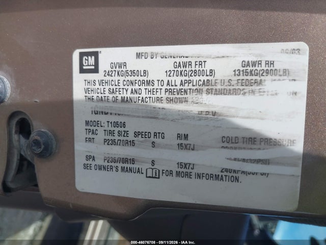 Aukcja sprzedaży 2004 Chevrolet Blazer Ls, vin: 1GNDT13X24K121346, numer aukcji: 46076708