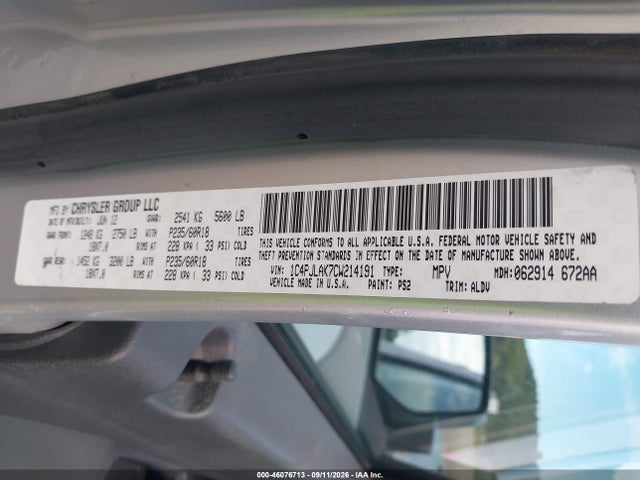 Aukcja sprzedaży 2012 Jeep Liberty Sport, vin: 1C4PJLAK7CW214191, numer aukcji: 46076713