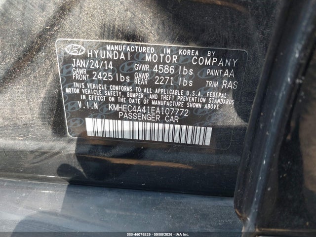 Продажа на аукционе авто 2014 Hyundai Sonata Hybrid Limited, vin: KMHEC4A41EA107772, номер лота: 46076829