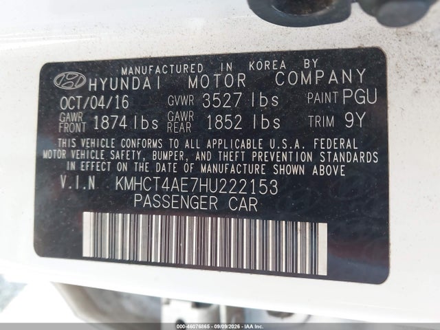 Hyundai ACCENT SE 2017 KMHCT4AE7HU222153 Image 9