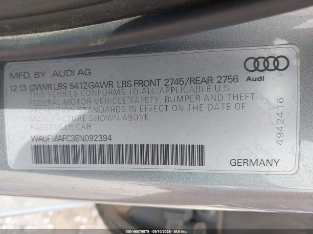 Aukcja sprzedaży 2014 Audi A6 3.0 Tdi Premium Plus, vin: WAUFMAFC3EN092394, numer aukcji: 46076878