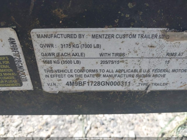 Ace Welding Trailer Co Other 2016 4M9BF1728GN000311 Image 9