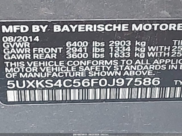 Продаж на аукціоні авто 2015 Bmw X5 Xdrive35d, vin: 5UXKS4C56F0J97586, номер лоту: 46076919