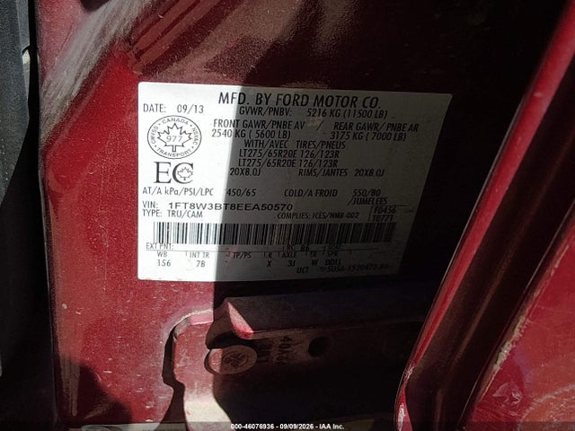 Продаж на аукціоні авто 2014 Ford F-350 Lariat, vin: 1FT8W3BT8EEA50570, номер лоту: 46076936