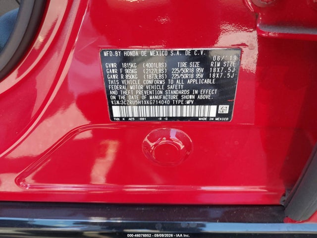 3CZRU5H1XKG714040 Honda HR-V SPORT