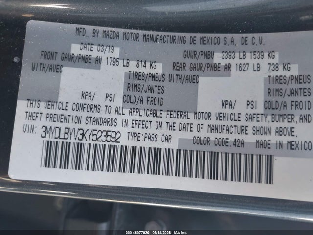 Toyota YARIS LE 2019 3MYDLBYV3KY523592 Image 9
