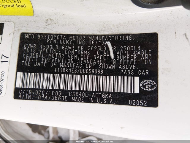 Продаж на аукціоні авто 2013 Toyota Avalon Xle, vin: 4T1BK1EB7DU059088, номер лоту: 46077027