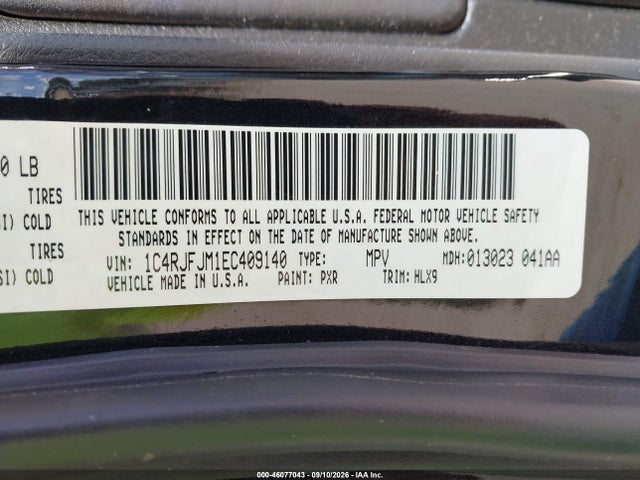 Продаж на аукціоні авто 2014 Jeep Grand Cherokee Summit, vin: 1C4RJFJM1EC409140, номер лоту: 46077043