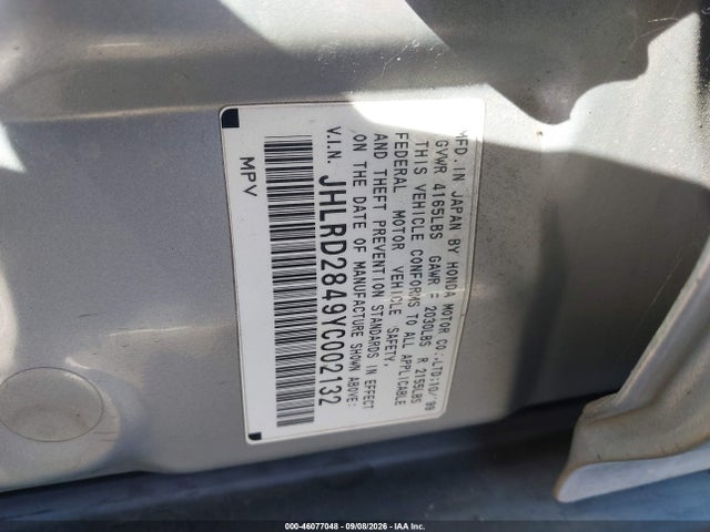 Aukcja sprzedaży 2000 Honda Cr-v Lx, vin: JHLRD2849YC002132, numer aukcji: 46077048