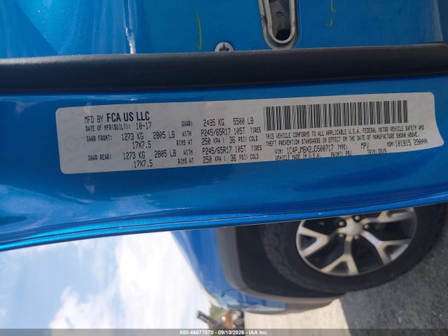 2018 Jeep Cherokee Trailhawk 4x4 მანქანა იყიდება აუქციონზე, vin: 1C4PJMBX2JD500717, აუქციონის ნომერი: 46077070