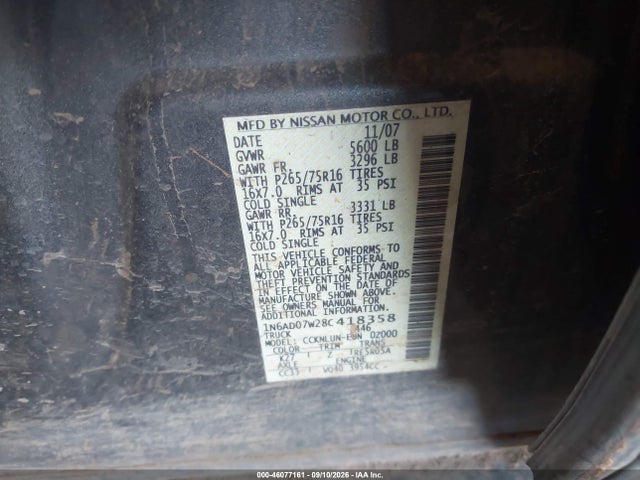 Продаж на аукціоні авто 2008 Nissan Frontier Nismo Off Road, vin: 1N6AD07W28C418358, номер лоту: 46077161