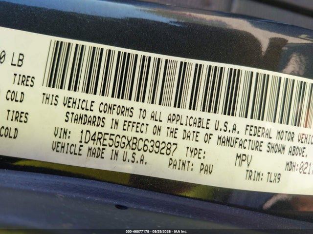 Aukcja sprzedaży 2011 Dodge Durango Citadel, vin: 1D4RE5GGXBC639287, numer aukcji: 46077175
